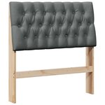 vidaXL Tête de lit capitonnée Gris foncé 90 cm Pin massif