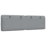 vidaXL Coussin de tête de lit gris clair 160 cm tissu