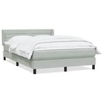 vidaXL Sommier à lattes de lit et matelas gris clair 140x210cm velours