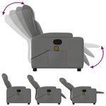 vidaXL Fauteuil inclinable de massage gris foncé tissu