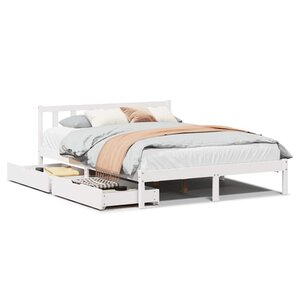 vidaXL Cadre de lit sans matelas blanc 120x190 cm bois de pin massif