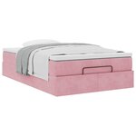 vidaXL Cadre de lit ottoman avec matelas rose 120x200 cm velours