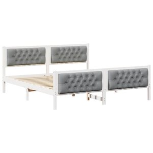 vidaXL Cadre de lit Gris clair 180 x 200 cm Pin massif