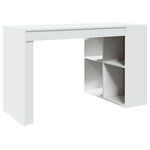 Bureau table poste de travail meuble d'ordinateur informatique étude 123 5 x 73 5 x 75 cm bois d'ingénierie blanc 02_0023509