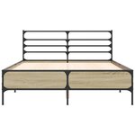 vidaXL Cadre de lit chêne sonoma 120x190 cm bois d'ingénierie et métal