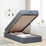 vidaXL Cadre de lit avec matelas Gris foncé 80 x 200 cm Velours