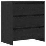 vidaXL Buffet avec tiroir 2 Pièces Noir 70 x 41 x 75 cm Bois d'ingénierie