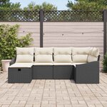 vidaXL Ensemble de canapé de jardin 6 Pièces Noir 55 x 62 x 69 cm