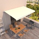 vidaXL Auvent rétractable automatique 500x350 cm Crème