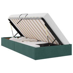 vidaXL Cadre de lit ottoman Vert foncé 90 x 190 cm Velours