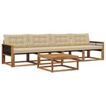 vidaXL Ensemble de canapés d'extérieur 5 Pièces Naturel et Beige
