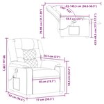 vidaXL Fauteuil de massage inclinable gris nuage tissu