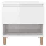 vidaXL Table de chevet Blanc brillant 50x46x50 cm Bois d’ingénierie