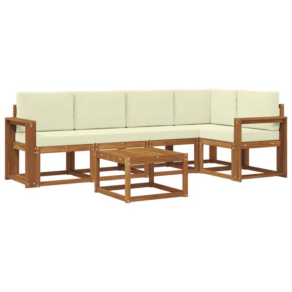 vidaXL Ensemble de canapés d'extérieur 6 pc Naturel et Crème
