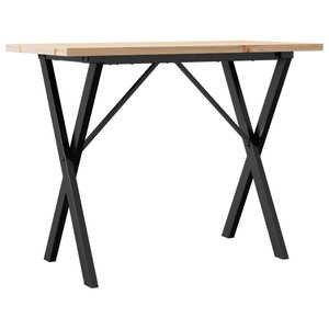vidaXL Table à manger cadre en X 100x50x75 5 cm bois pin massif acier