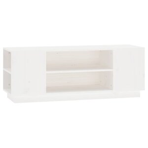 vidaXL Meuble TV Blanc 110x35x40 5 cm Bois de pin massif