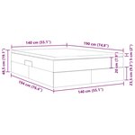 vidaXL Lit avec rangement et matelas Crème 140 x 190 cm Polyester