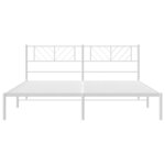 vidaXL Cadre de lit métal avec tête de lit blanc 193x203 cm