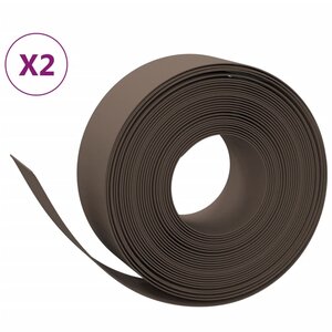 vidaXL Bordures de jardin 2 Pièces marron 10 m 20 cm polyéthylène