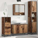 vidaXL Ensemble de mobilier de salle de bain 3 Pièces Bois Ancien