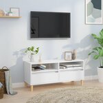 vidaXL Meuble TV blanc 100x34 5x44 5 cm bois d'ingénierie