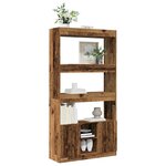 vidaXL Buffet haut vieux bois 92x33x180 cm bois d'ingénierie