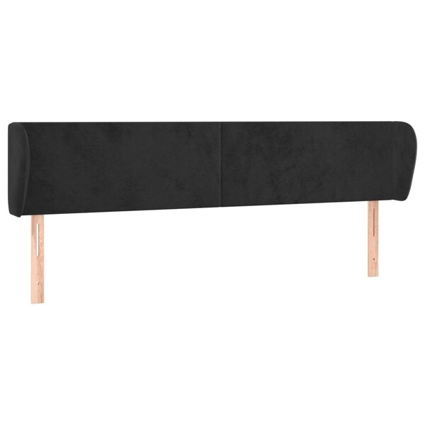 vidaXL Tête de lit avec oreilles Noir 163x23x78/88 cm Velours