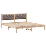 vidaXL Cadre de lit avec tête de lit Taupe 160 x 200 cm Pin massif