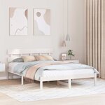vidaXL Cadre de lit Marron 140 x 200 cm Bois de pin massif