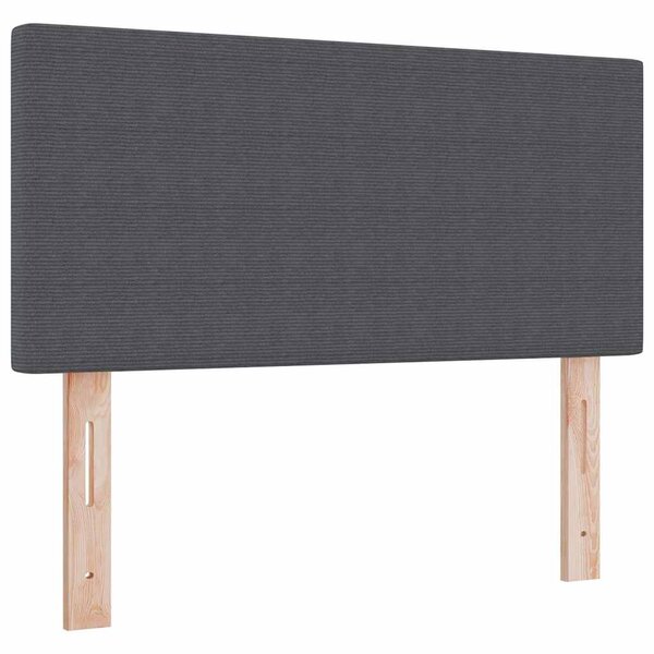 vidaXL Tête de lit avec tête de lit Gris foncé 90 cm Tissu côtelé