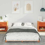 vidaXL Cadre de lit surélevé Marron cire 135 x 190 cm