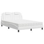 vidaXL Lit Viana avec matelas blanc 140x200 cm similicuir