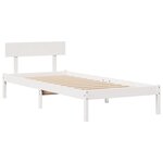 vidaXL Lit bibliothèque sans matelas blanc 90x190cm bois de pin massif