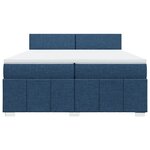 vidaXL Sommier à lattes de lit avec matelas Bleu 200x200 cm Tissu