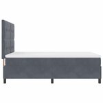 vidaXL Lit à ressort LED avec matelas Gris foncé 140 x 190 cm tissu