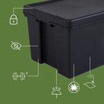 Pack and Move - Lot 4 Boîtes Stockage Plastique - 49 x 68 5 x 37 cm - 380KG Max - Stockage  Outils  Bricolage - Ultra Résistant - Réutilisable - 96L