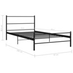 Vidaxl cadre de lit noir métal 90 x 200 cm
