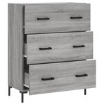 vidaXL Buffet sonoma gris 69 5x34x90 cm bois d'ingénierie