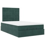 vidaXL Cadre de lit ottoman avec matelas vert foncé 120x200 cm velours