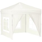 vidaXL Tente de réception pliable avec parois Crème 2x2 m