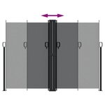 vidaXL Auvent latéral rétractable noir 180x600 cm