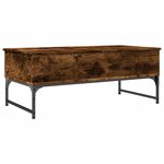 vidaXL Table basse chêne fumé 100x50x40 cm bois d'ingénierie et métal