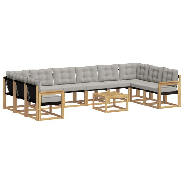vidaXL Ensemble de canapés d'extérieur 11 pc Blanc et gris clair