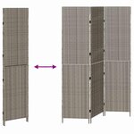 vidaXL Paravent Pliant Manuel Gris 147 x 180 cm polyrotin