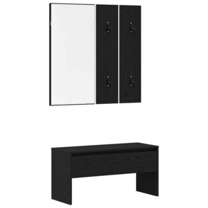 vidaXL Set de meubles de couloir 4 Pièces Chêne noir Bois d'ingénierie