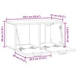 vidaXL Meuble TV mural Blanc 59 5 x 31 x 30 cm Bois d'ingénierie