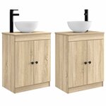 vidaXL Meuble de salle de bain avec évier Chêne Sonoma 54 x 35 x 83 cm