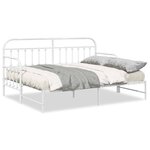 vidaXL Cadre de lit de jour avec tête de lit Blanc 80 x 200 cm Acier