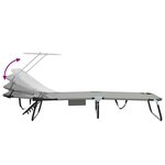 VidaXL chaises longues pliantes  2 Pièces  avec auvent  gris  en tissu Oxford 600D.