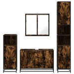 vidaXL Ensemble meubles salle de bain 4 Pièces chêne fumé bois ingénierie